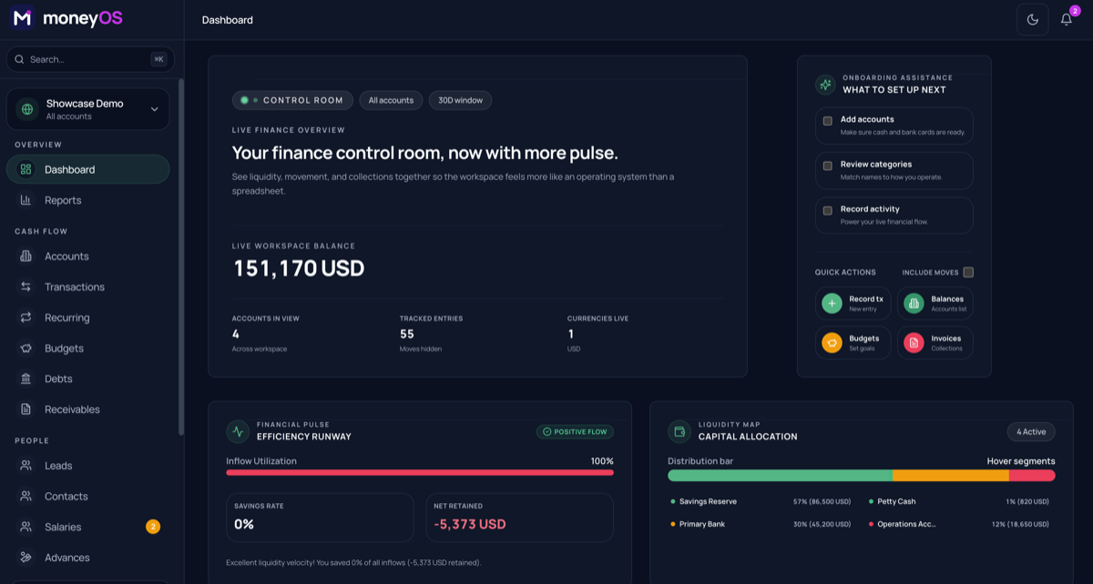 MoneyOS interface